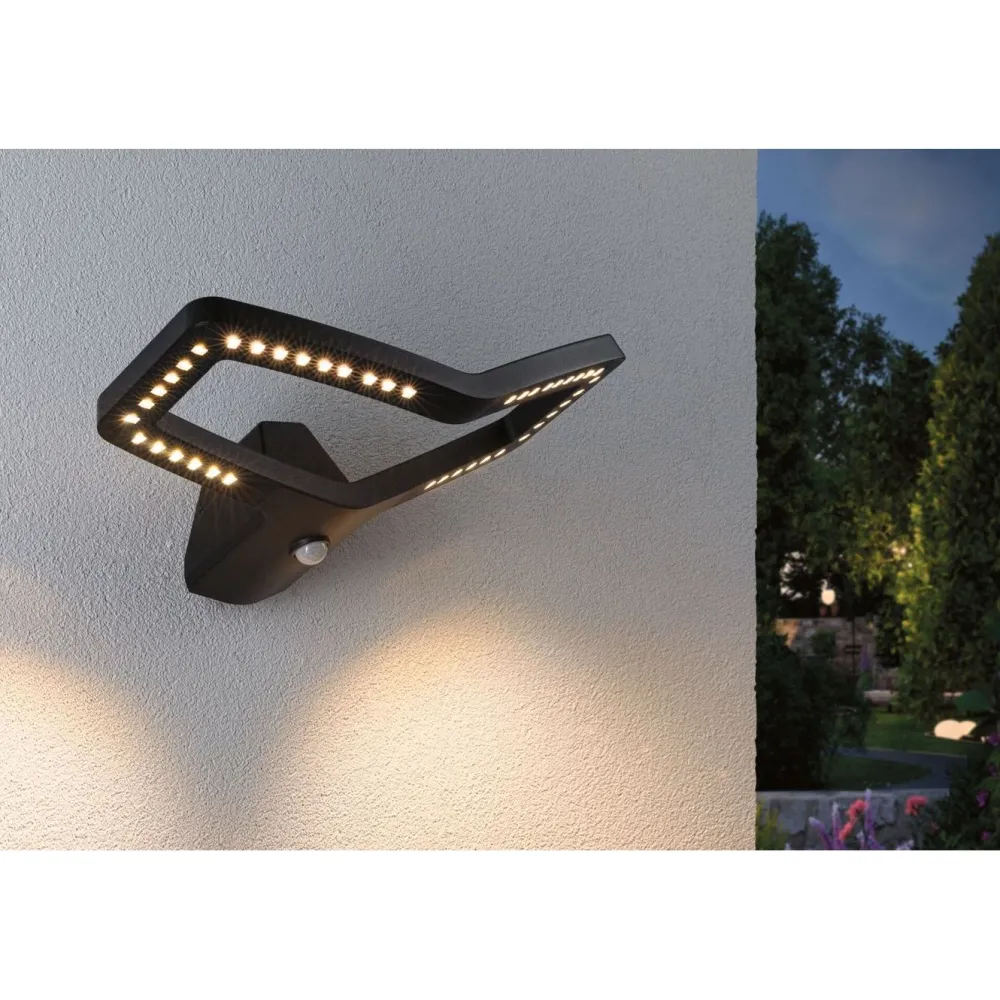 Online LED-ulkoseinävalaisin Alara Smart Home Zigbee 3.0 375x270mm hämäräohjattu liiketunnistin IR RGBW+ 10W 450lm antrasiitti Ulkovalaisimet Hämäräkytkimellä|Ulkovalaisimet Liiketunnistimella Ja Hämäräkytkimellä