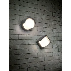 LED-ulkoseinävalaisin Puno pyöreä mattamusta*Trio Outlet
