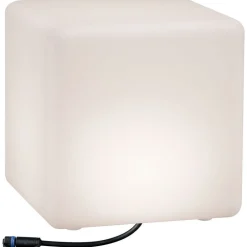Outlet LED-ulkovalaisin Plug & Shine Cube, IP67, 3000K, valkoinen Puutarhavalaisimet