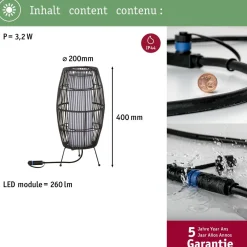 LED-ulkovalaisin Plug & Shine Basket, Smart Home Zigbee 3.0, IP44, RGBW, musta*Paulmann
