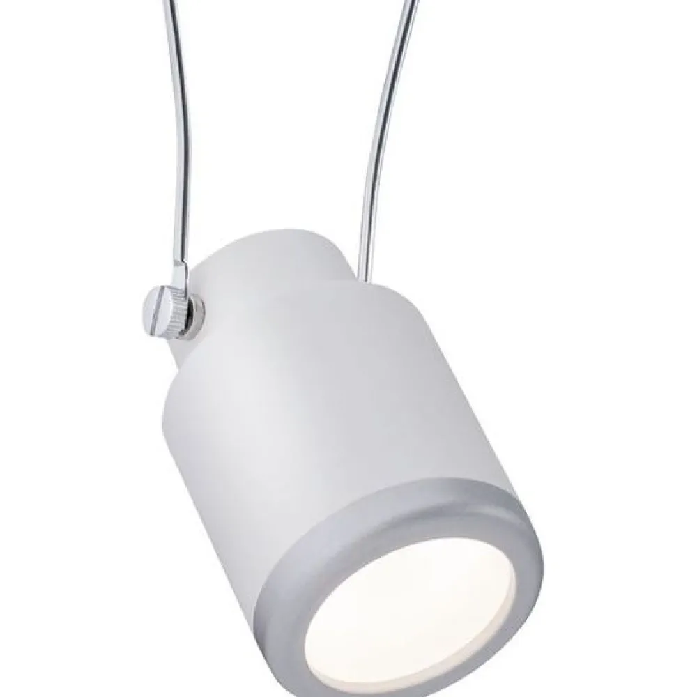 Sale LED-vaijerivalaisinsetti TunLED, 2700K, 5 valaisinta, valkoinen/mattakromi Vaijerivalaisimet