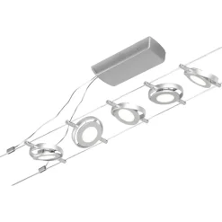 Clearance LED-Vaijerivalaisinsetti RoundMac 5 valaisinta + muuntaja + vaijeri eri värejä Vaijerivalaisimet