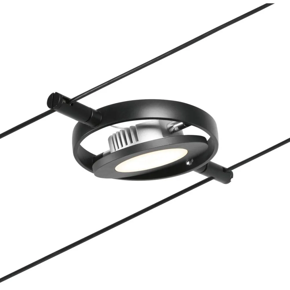 Clearance LED-Vaijerivalaisinsetti RoundMac 5 valaisinta + muuntaja + vaijeri eri värejä Vaijerivalaisimet
