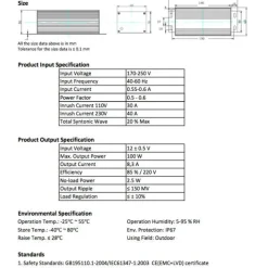 Hot LED-vakiojännitelähde 100 W 24V IP65 Led-Muuntajat Ja Led-Tarvikkeet