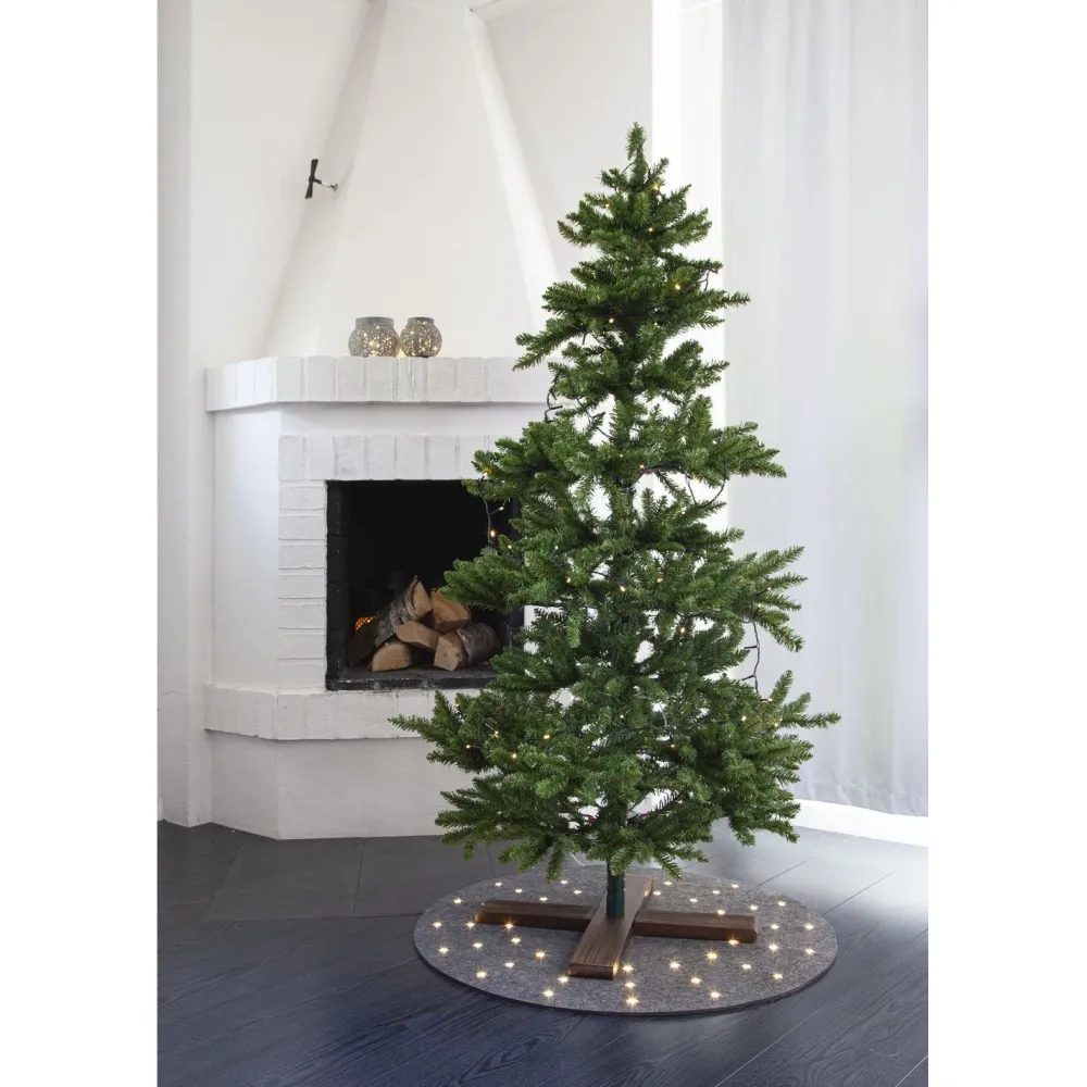 New LED-valaistu kuusenalusmatto Granne, 80cm, harmaa Joulukoristeet