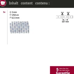 LED-valonauha MaxLED 250, IP44, 240lm/m, 2700K, eri kokoja*Paulmann Sale