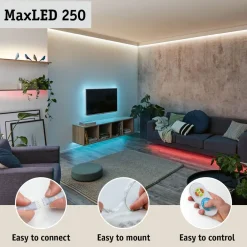 Hot LED-valonauha MaxLED 250, aloituspakkaus, IP44, 230lm/m, säädettävä värilämpötila, 24VA, eri kokoja Led-Nauhat