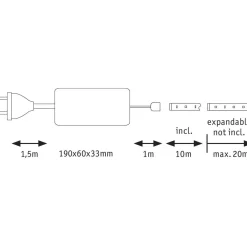 Discount LED-valonauha MaxLED 500, aloituspakkaus, 10m, 50W, 550lm/m, 6500K, 75VA Led-Nauhat