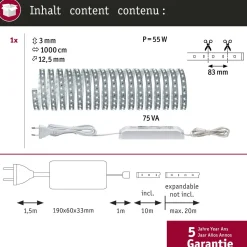 Discount LED-valonauha MaxLED 500, aloituspakkaus, 10m, 50W, 550lm/m, 6500K, 75VA Led-Nauhat