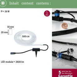 LED-valonauha Plug & Shine Smooth, 5m, Smart Home Zigbee 3.0, IP67, RGBW+, valkoinen Älyvalaisimet Ulos