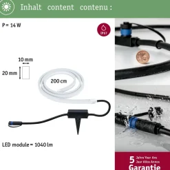 Clearance LED-valonauha Plug & Shine Smooth, 2m, Smart Home Zigbee 3.0, IP67, RGBW+, valkoinen Älyvalaisimet Ulos