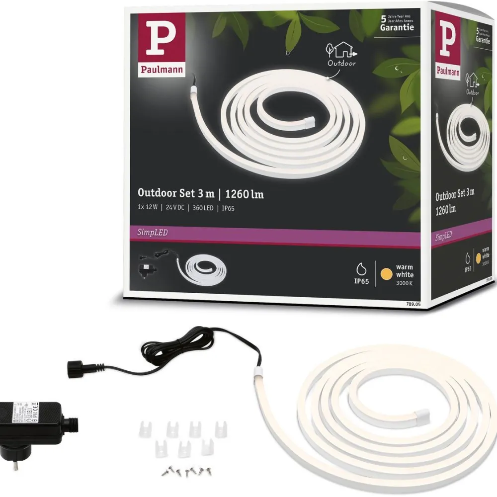 LED-valonauha ulkokäyttöön SimpLED, 3m, IP65, 12W, 200lm/m, 3000K, 18VA Led-Nauhat
