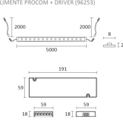LED-valonauha + virtalähde KIT-PROCOM, 5m*Limente Outlet