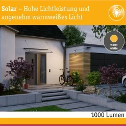 LED-valonheitin aurinkokennolla Solar Flotas, hämäräohjattu liiketunnistin (HF), IP65, 3000K, 700lm, antrasiitti*Paulmann Clearance
