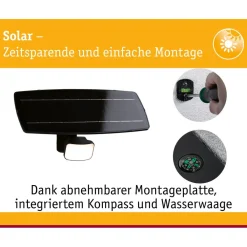 New LED-valonheitin aurinkokennolla Solar Smart Home Zigbee 3.0 Flotas, IP65, 3000K, 700lm, antrasiitti Puutarhavalaisimet