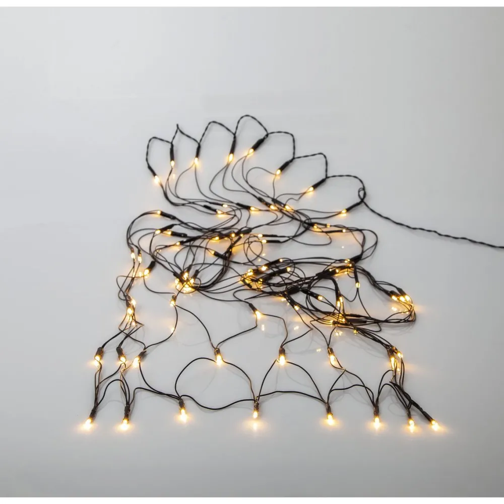 New LED-valoverkko Akku, 80-osainen, 150x80cm, musta Jouluvalot Ja Koristevalot