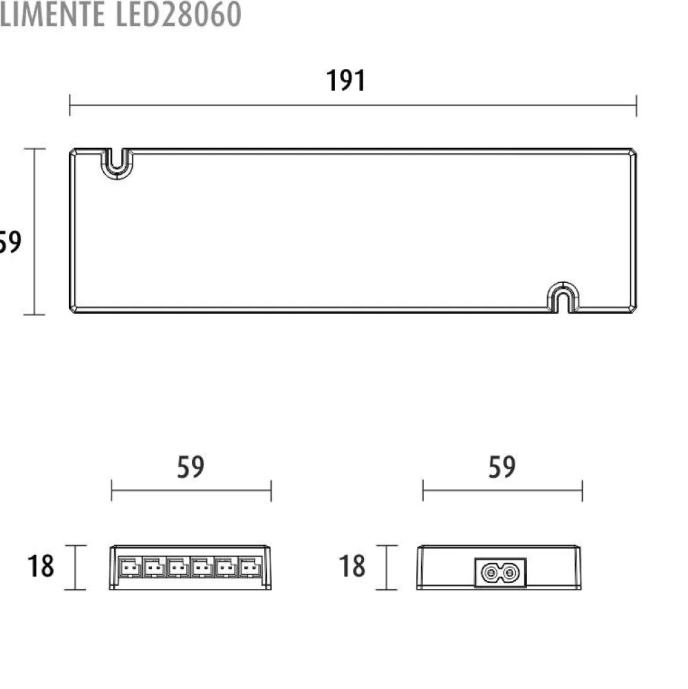 LED-virtalähde 24V 60W integroidut liittimet*Limente