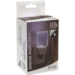 Outlet LED-yölamppu 357-11 75x63x114 mm 0,5W huurre pistotulpalla + hämäräkytkimellä Yövalot