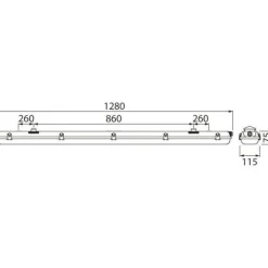 LED-yleisvalaisin Generic IP65 2x18W 1280mm valkoinen*Airam Outlet