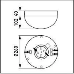LED-yleisvalaisin AVR4 IP44 10W/840 Ø260x142 mm valkoinen*Ensto Hot