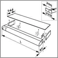 New LED-yleisvalaisin Jono AVR66 IP44 550 mm 7W/840 pistorasialla Julkisten Tilojen Valaisimet
