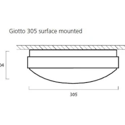 LED-yleisvalaisin Giotto ø305 mm pinta-asennettava 19 W 3000 K IP44 valkoinen*Lumiance Hot