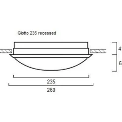 LED-yleisvalaisin Giotto 235 ø265 mm uppoasennettava 12 W 4000 K IP44 valkoinen*Lumiance Best