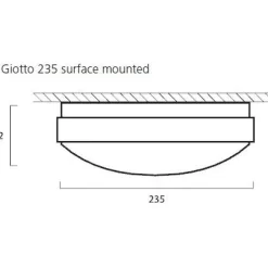 Outlet LED-yleisvalaisin Giotto 235 ø265 mm pinta-asennettava 12 W 4000 K IP44 valkoinen Julkisten Tilojen Valaisimet
