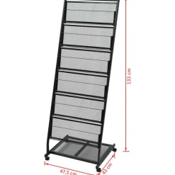 Lehtiteline 47,5x43x133 cm musta a4*FinePRICE Hot