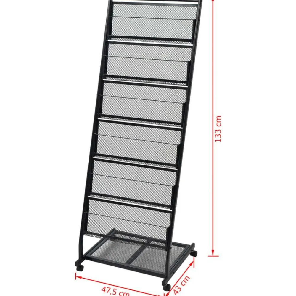 Lehtiteline 47,5x43x133 cm musta a4*FinePRICE Hot