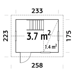 Leikkimökki Grete 3,7 m²*Palmako Discount