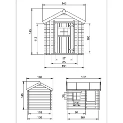Leikkimökki M501A, 1.1m²*Timbela New