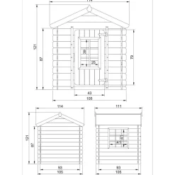 Leikkimökki M570, 0.86m²*Timbela Outlet