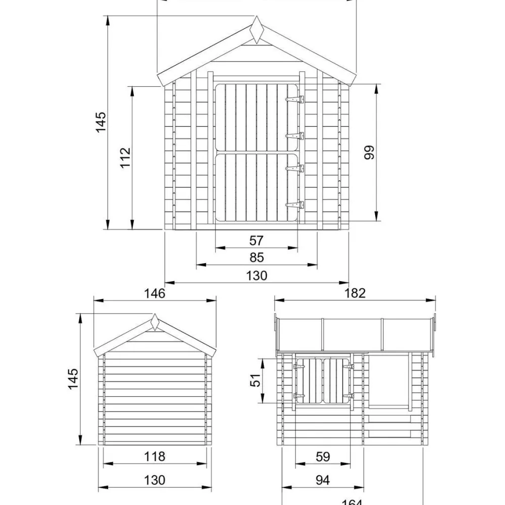 Leikkimökki M501, 1.1m²*Timbela New