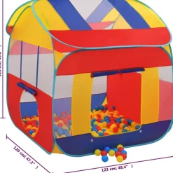 Leikkiteltta 123x120x126 cm 550 pallolla eri värejä*FinePRICE Sale
