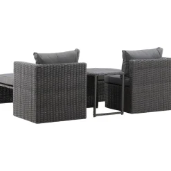 Hot Lepotuolisetti Quad harmaa Polyrottinkikalusteet