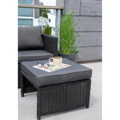 Hot Lepotuolisetti Quad harmaa Polyrottinkikalusteet