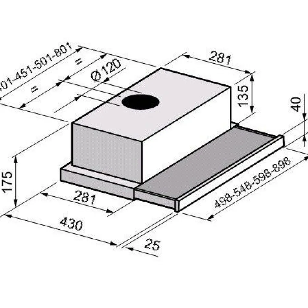 Liesikupu Greentek TEL601WM 60 cm teräs*Fabita Discount