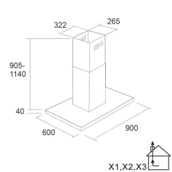 Liesikupu Jona Slim-V X3 90cm saarekemalli eri värejä*Lapetek Discount