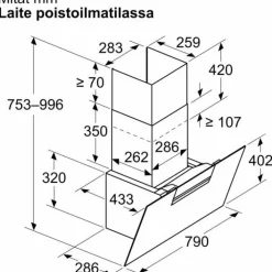 Liesituuletin Serie 4 DWK87FN60 80cm musta*Bosch New