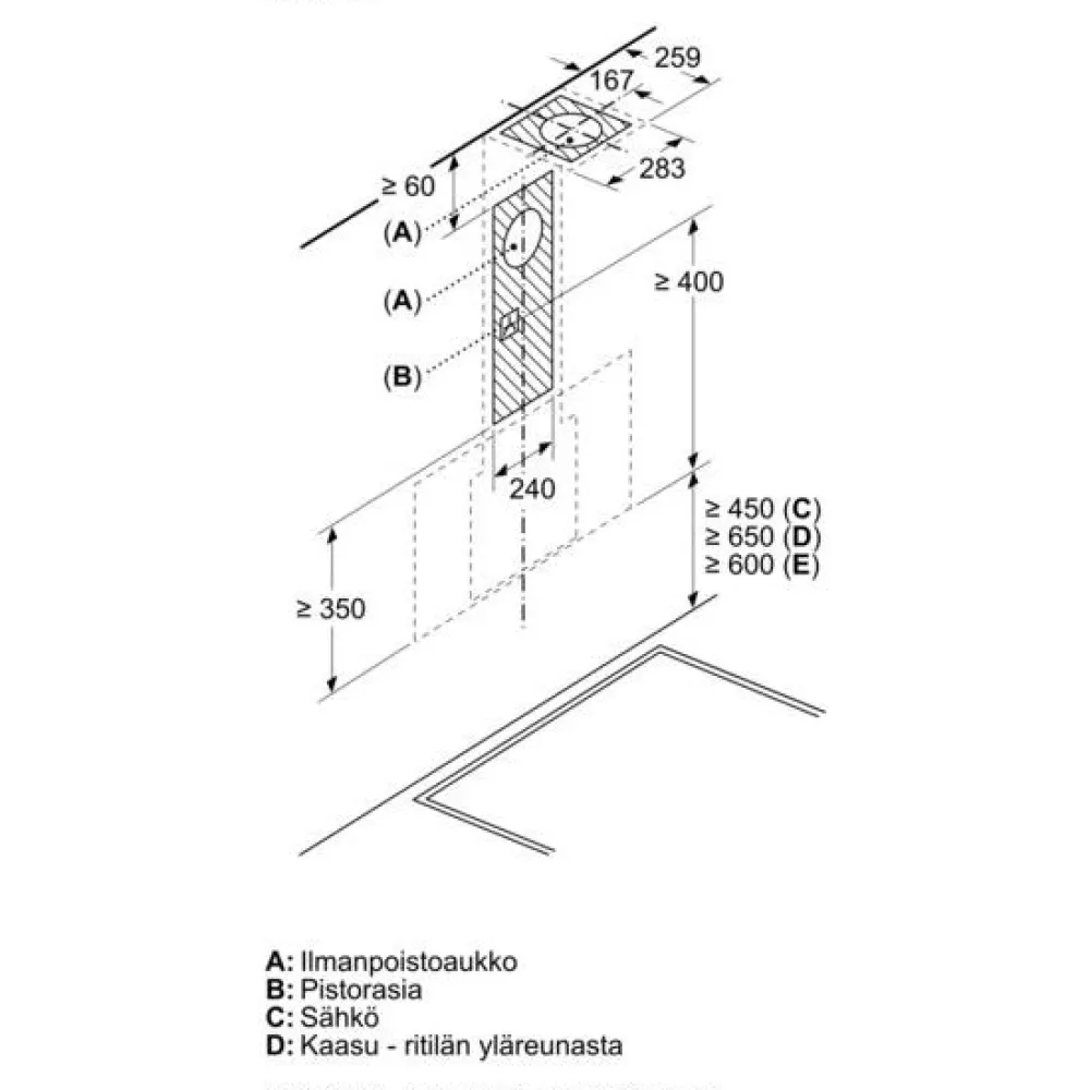 Hot Liesituuletin Serie 4 DWK67FN60 60cm musta Liesituulettimet|Liesituulettimet Moottorilla