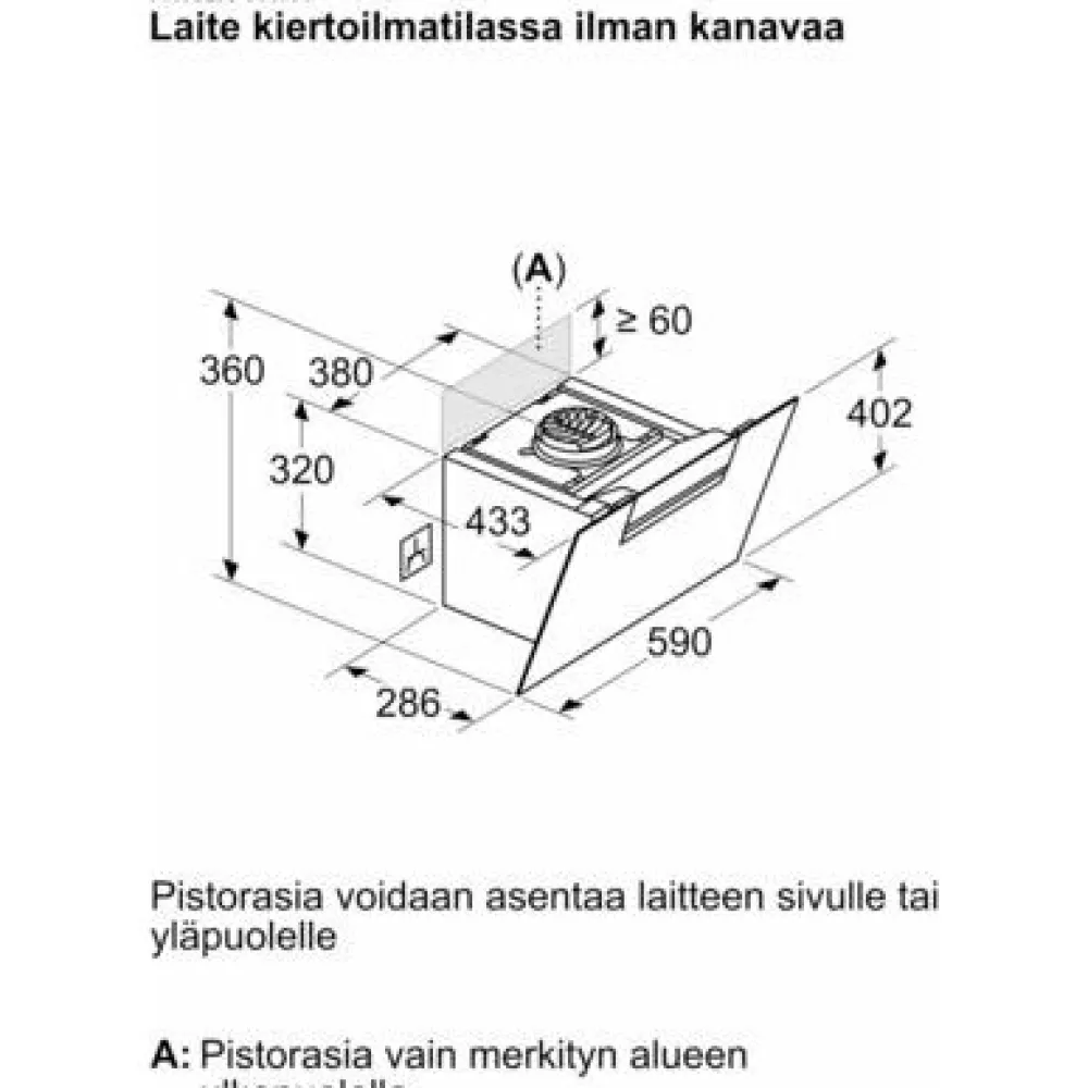 Hot Liesituuletin Serie 4 DWK67FN60 60cm musta Liesituulettimet|Liesituulettimet Moottorilla