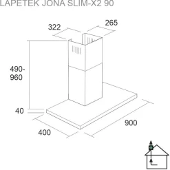 Best Liesituuletin Jona Slim-X2 90EC seinälle eri värejä Liesituulettimet|Liesituulettimet Huippuimuriohjauksella