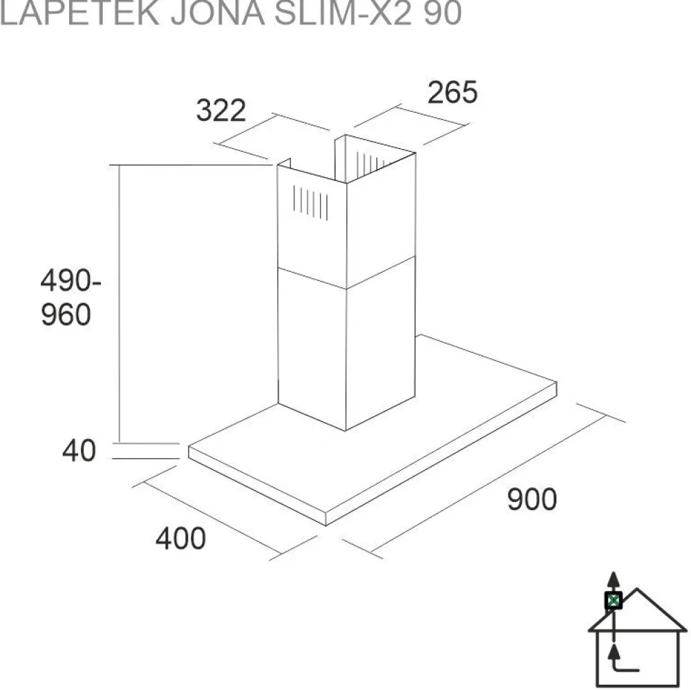Best Liesituuletin Jona Slim-X2 90EC seinälle eri värejä Liesituulettimet|Liesituulettimet Huippuimuriohjauksella