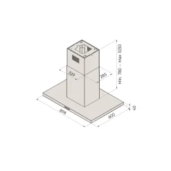 Outlet Liesituuletin I-7509 90cm eri värejä Saarekeliesituulettimet