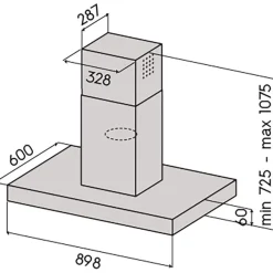 Outlet Liesituuletin I-6509-W2 90 cm valkoinen Saarekeliesituulettimet