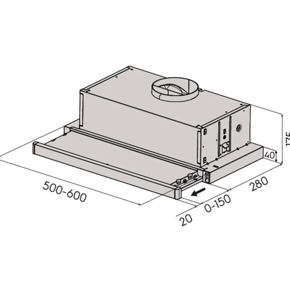 Liesituuletin P-2406-W 60 cm valkoinen Liesituulettimet|Liesituulettimet Moottorilla