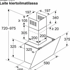 Liesituuletin iQ100 LC65KDK60 60cm musta lasi*Siemens