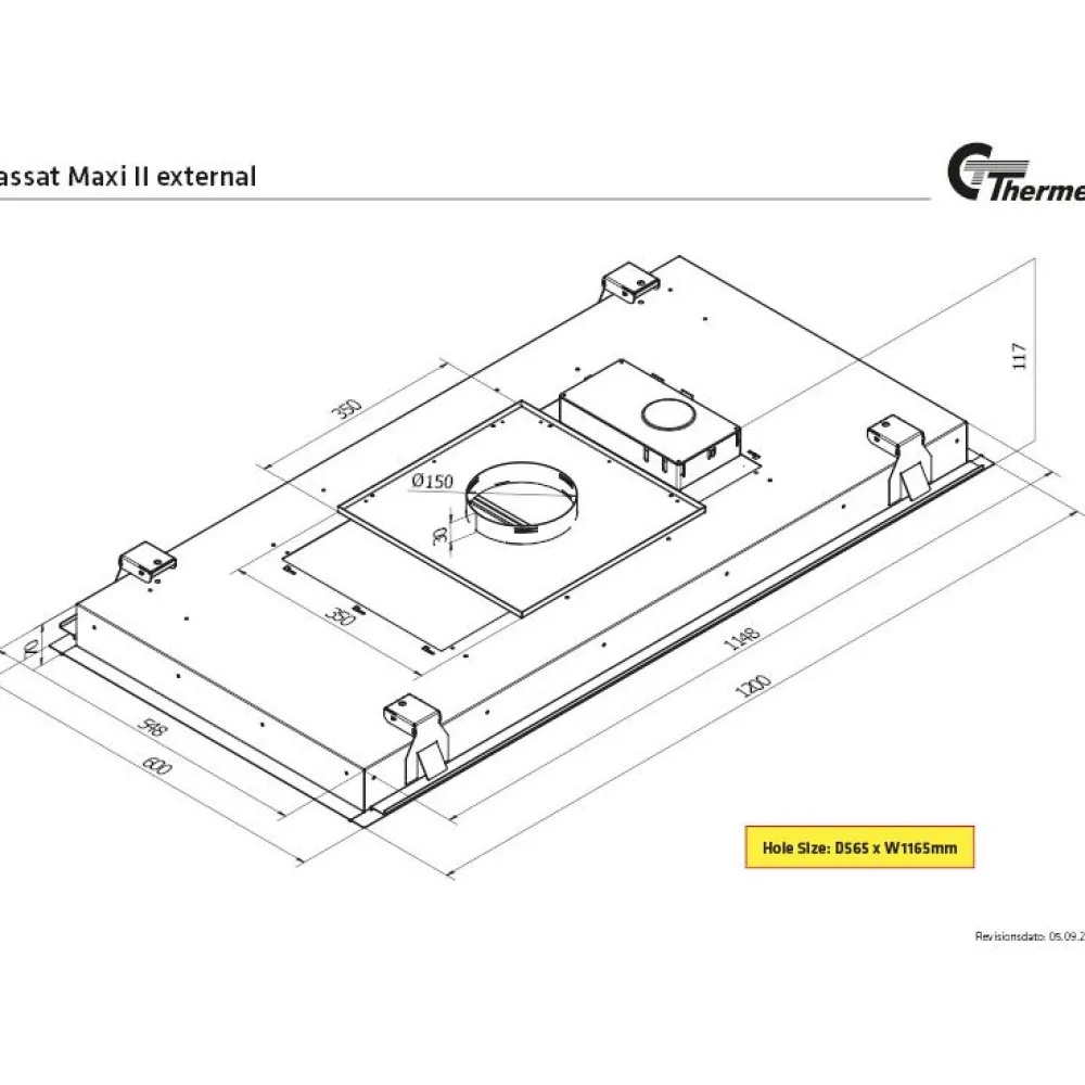 Liesituuletin Passat II Maxi 1200 mm ulkoiselle moottorille kauko-ohjattava valkoinen*Thermex Sale