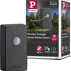 Liike- ja hämärätunnistin Plug & Shine, Smart Home Zigbee 3.0, 4.8V, antrasiitti*Paulmann Online